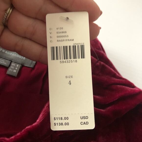 Anthropologie Connie Velvet Mini Skirt Raspberry - Picture 4 of 12